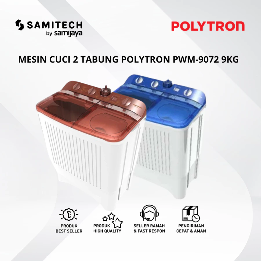 MESIN CUCI MERK POLYTRON TIPE PWM 9072